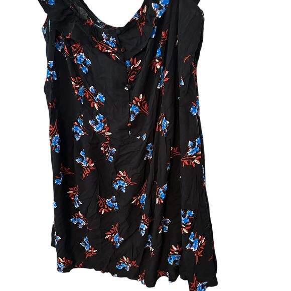 NWT City Chic Plus Size 22 Black & Blue Floral Off the Shoulder Mini Dress - Picture 4 of 11